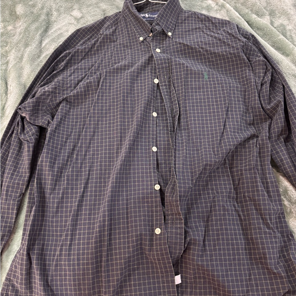 Polo Ralph Lauren Navy and White Checkered Shirt